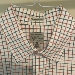 J. Crew Secret Wash Stretch Slim Untucked Button Shirt- Size Medium Short